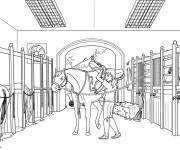 Coloriage Un cheval et sa selle
