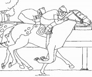 Coloriage Une course hippique