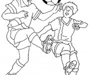 Coloriage Ballon entre deux Joueurs