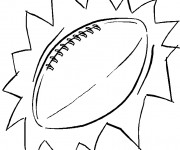 Coloriage et dessins gratuit Ballon Rugby couleur à imprimer