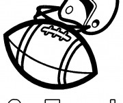 Coloriage Casque et Ballon Foot américain