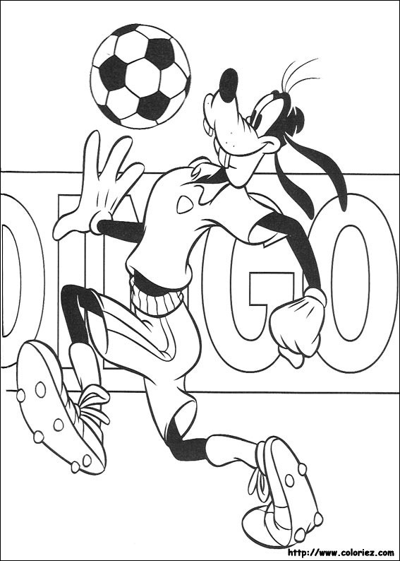 Coloriage et dessins gratuits Dingo Joueur de Foot à imprimer