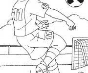 Coloriage Football Frappe avec la tête