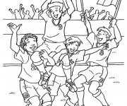 Coloriage Football La joie de gagner La Coupe