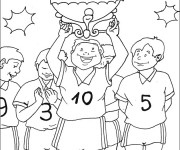 Coloriage Football le trophé