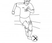 Coloriage Joueur de Foot en accélération