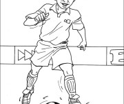 Coloriage Joueur de foot sur le terrain