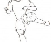 Coloriage Joueur de Foot va tirer