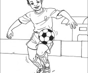 Coloriage Joueur dribble le ballon