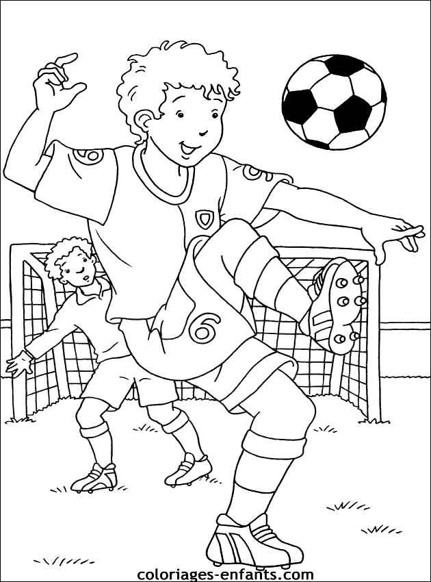 Coloriage Joueur face au But dessin gratuit à imprimer