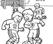 Coloriage Match de Football vecteur