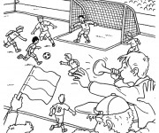 Coloriage et dessins gratuit Partie de Foot à imprimer