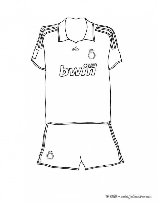 Coloriage et dessins gratuits T-shirt Football Real Madrid à imprimer