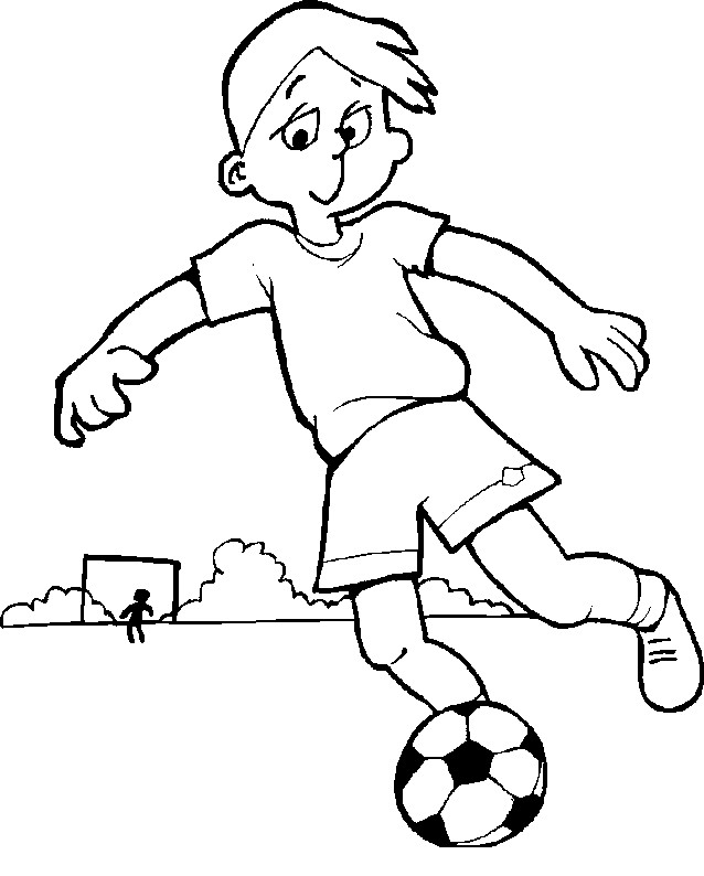 Coloriage et dessins gratuits Un petit Footballeur à imprimer