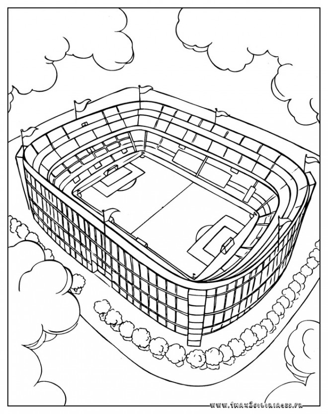 Coloriage Un Stade De Football Dessin Gratuit à Imprimer