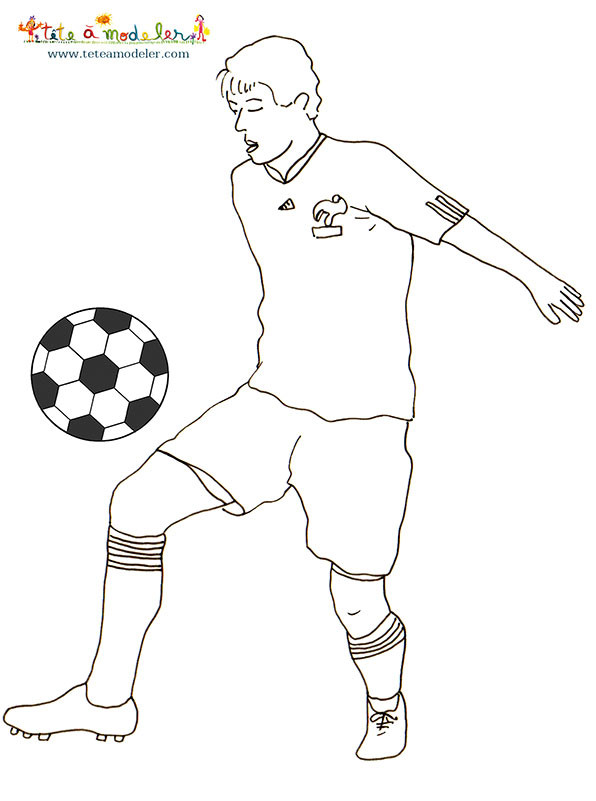 Coloriage Footballeur Français dessin gratuit à imprimer