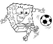 Coloriage et dessins gratuit Bob l'éponge footballeur à imprimer