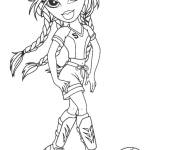 Coloriage Bratz footballeur de dessin animé