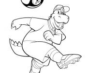 Coloriage Crocodile jouant au foot