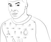 Coloriage Footballeur Kylian Mbapp&eacute;