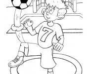Coloriage Jeune footballeur avec le numéro 7