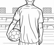 Coloriage Joueur de football tenant un ballon