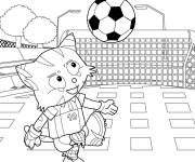 Coloriage Le chat Félin joue au ballon