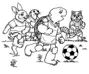 Coloriage Les animaux joueurs de foot