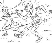 Coloriage Les enfants s'amusent pendant le match de foot