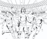 Coloriage Les footballeurs de l'équipe de France