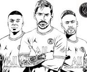 Coloriage Les footballeurs de PSG