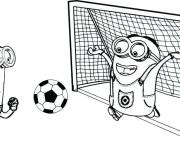 Coloriage Les minions footballeurs