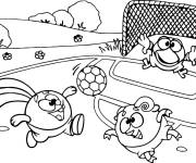 Coloriage Les petits footballeurs de dessin anim&eacute;