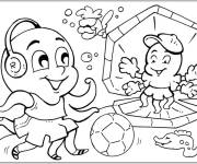 Coloriage Les pieuvres footballeurs