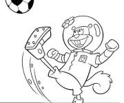 Coloriage Sandy jouant au ballon