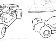 Coloriage Deux voitures F1 dans la course
