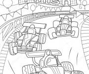 Coloriage La ligne d'arriv&eacute; de Formule 1