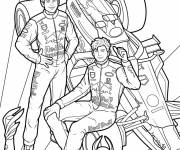 Coloriage Les pilotes Sergio Perez And Max Verstappen e Formule 1