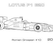 Coloriage Lotus E20 Romain Grosjean 2012 de Formule 1