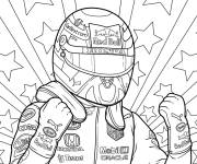 Coloriage Pilote de Formule 1 &eacute;quip&eacute;