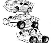 Coloriage Voiture de course de dessin anim&eacute;