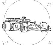 Coloriage Voiture de Formule 1 avec motifs