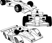 Coloriage Voiture de Formule 1 de diff&eacute;rentes ongles