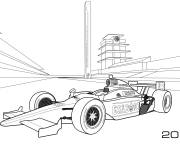 Coloriage Voiture de Formule 1 Honda Bsa 2010 sur la piste