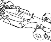 Coloriage Voiture F1 vue de face