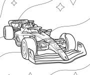 Coloriage Voiture Ferrari de Formule 1 pour enfant