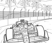 Coloriage Voiture Ferrari F1 SF 23 sur la piste de course