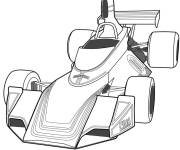Coloriage Voiture Formule 1 a l'attente du chauffeur