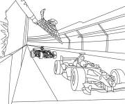 Coloriage Voiture Formule 1 a remport&eacute; la course