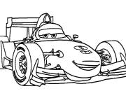 Coloriage Voiture Formule 1 avec un visage